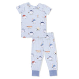 Baseballs Playing Baseball Short Sleeve Lounge Set
