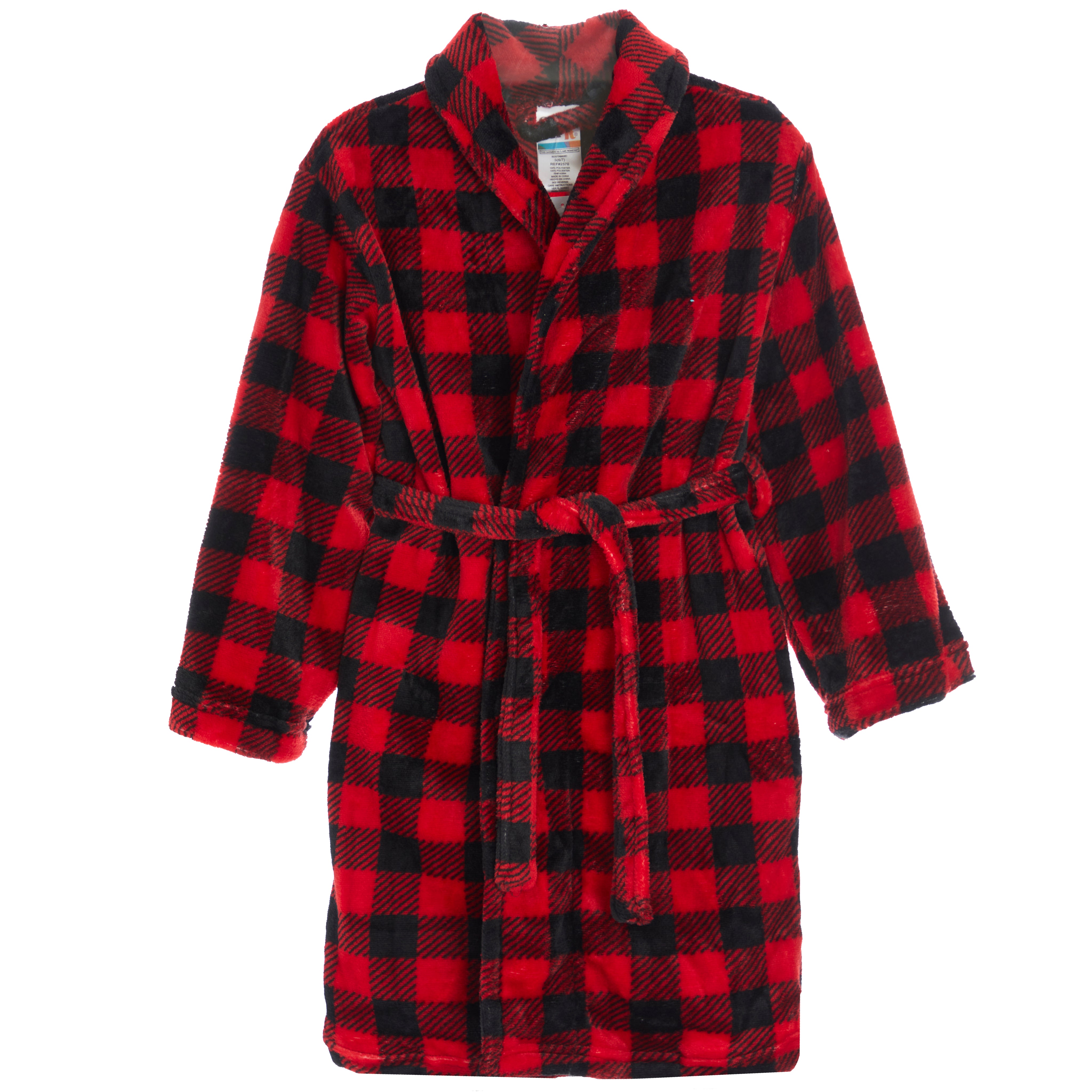 Plaid Fleece Robe & Slippers Set - Denny's