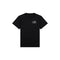 A black short-sleeve crewneck t-shirt with a small white graphic on the left chest reading 'L/AB' and 'EST. 2024', displayed on a solid white background.