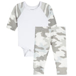 2pc Knit Blue Camo Raglan Onesie Set - Denny's