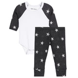 2pc Waffle Star Raglan Onesie Set - Denny's
