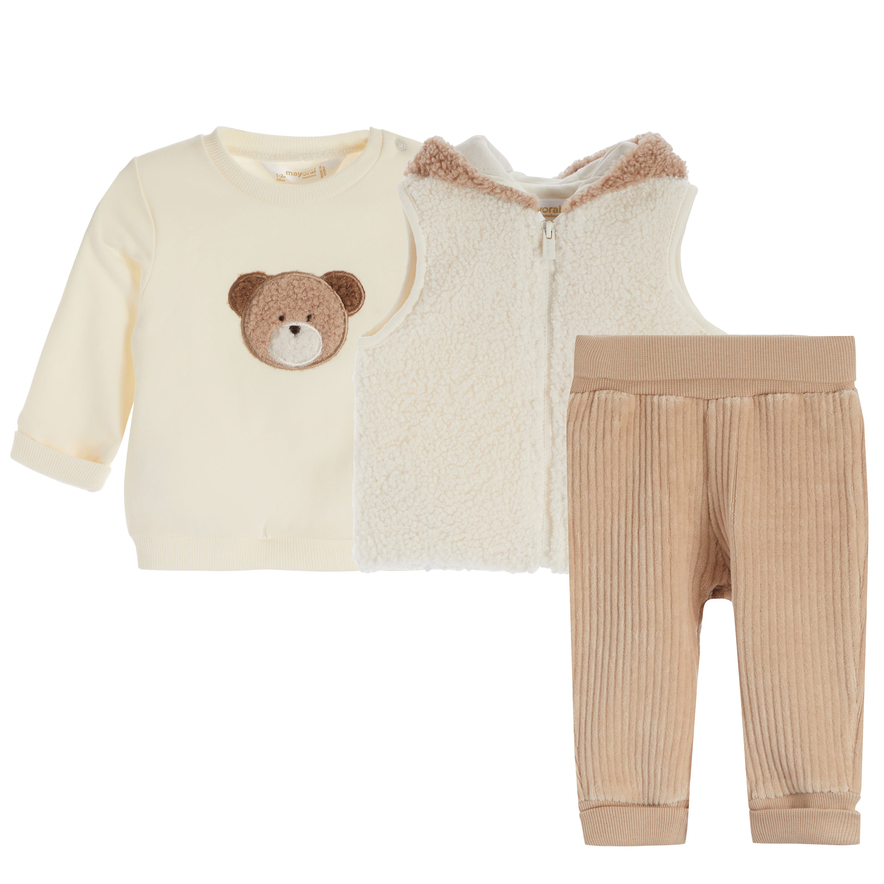 3pc Sherpa Bear Vest Set - Denny's