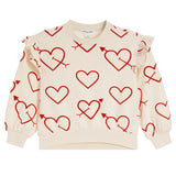 Allover Ruffle Heart Sweatshirt