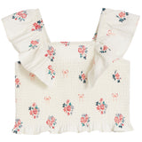 Bows And Bouquets Smock Ruffle Top