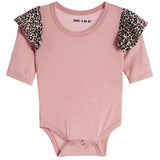 2pc Multi Leopard Ruffle Onesie Set - Denny's
