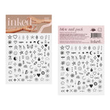 Black & White Nail Art Tattoo - Denny's