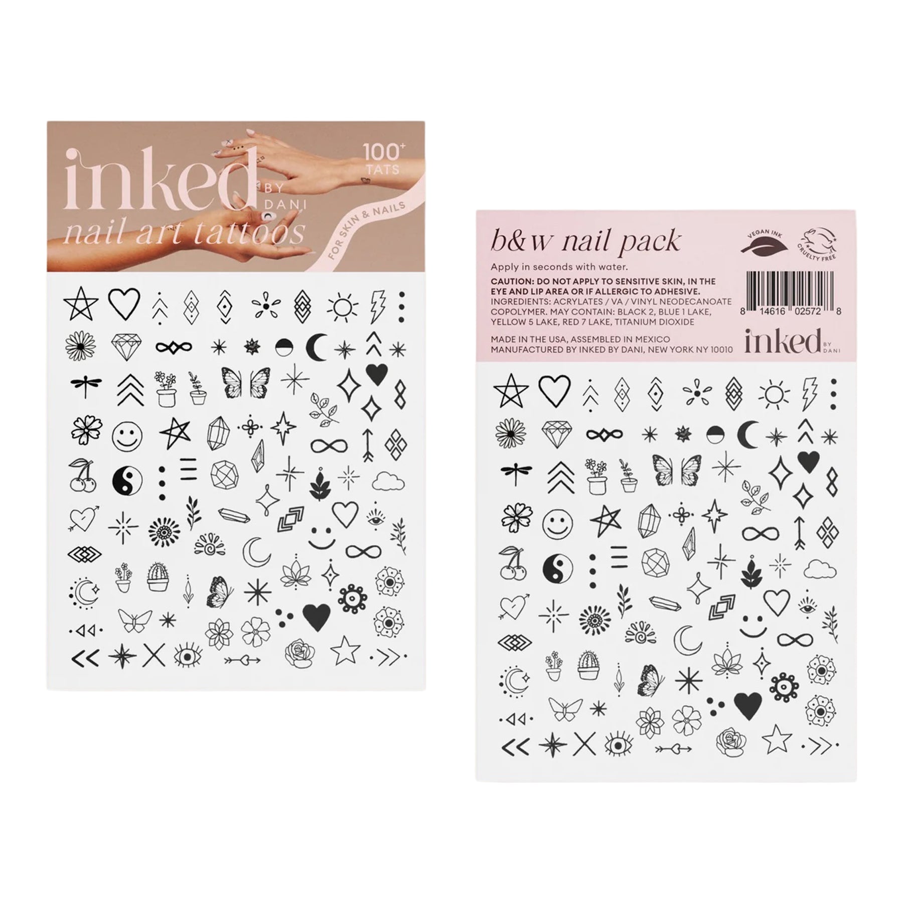 Black & White Nail Art Tattoo - Denny's