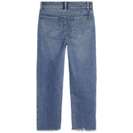 High RIse Straight Leg Fray Hem Jean - Denny's