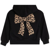 Hoodie With Leopard Bow