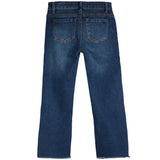 High Rise Crop High Low Hem Flare Destructed Jean - Denny's