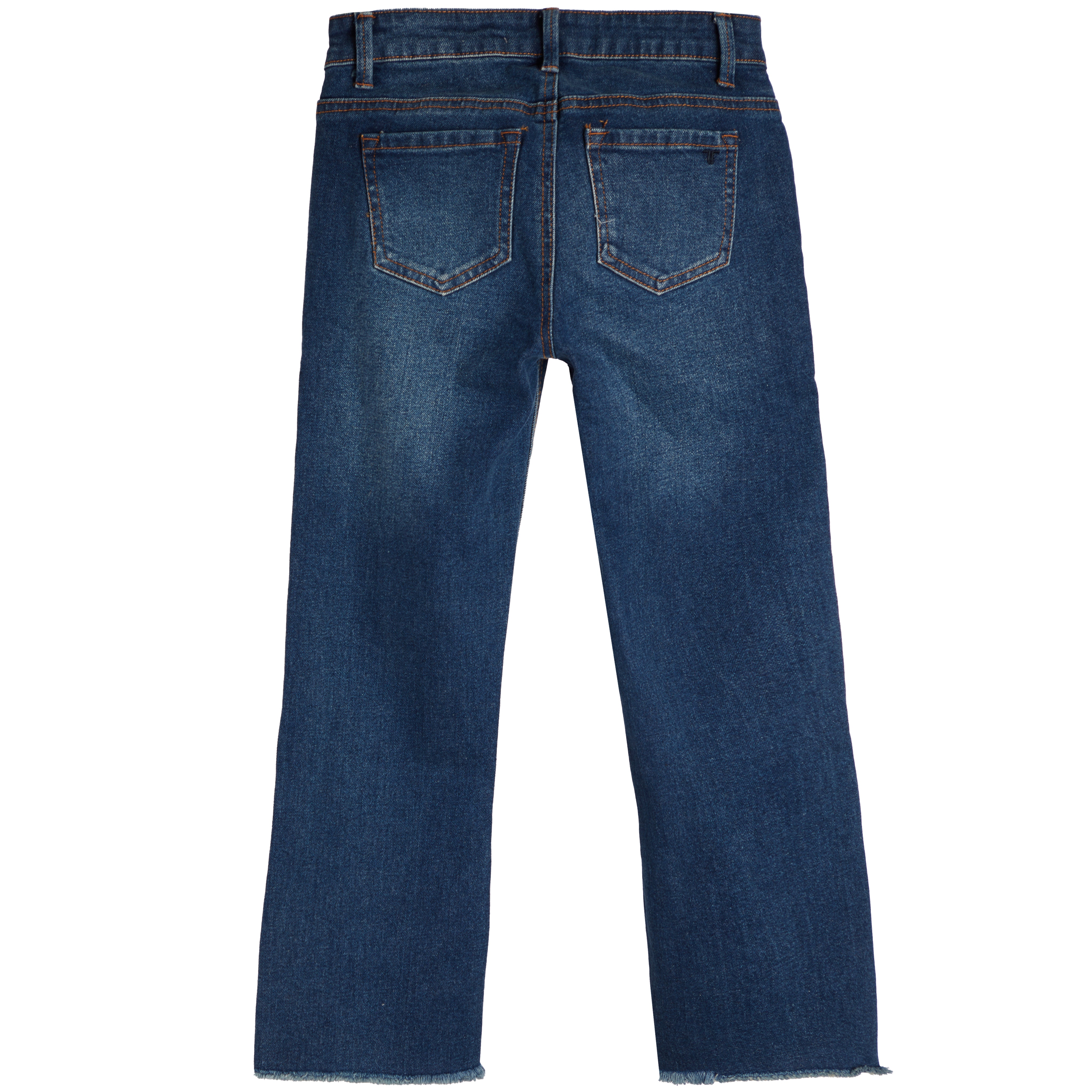 High Rise Crop High Low Hem Flare Destructed Jean - Denny's