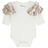 2pc Velour Ruffle Onesie Flare Pant Set - Denny's
