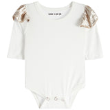 2pc Set Ruffle Onesie & Velvet Pant Set - Denny's