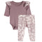 2pc Orchid Leopard Ruffle Onesie Set - Denny's