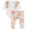 2pc Cheetah Floral Ruffle Shoulder Onesie Set - Denny's