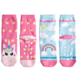 2pk Unicorn Rainbow Fuzzy Socks - Denny's