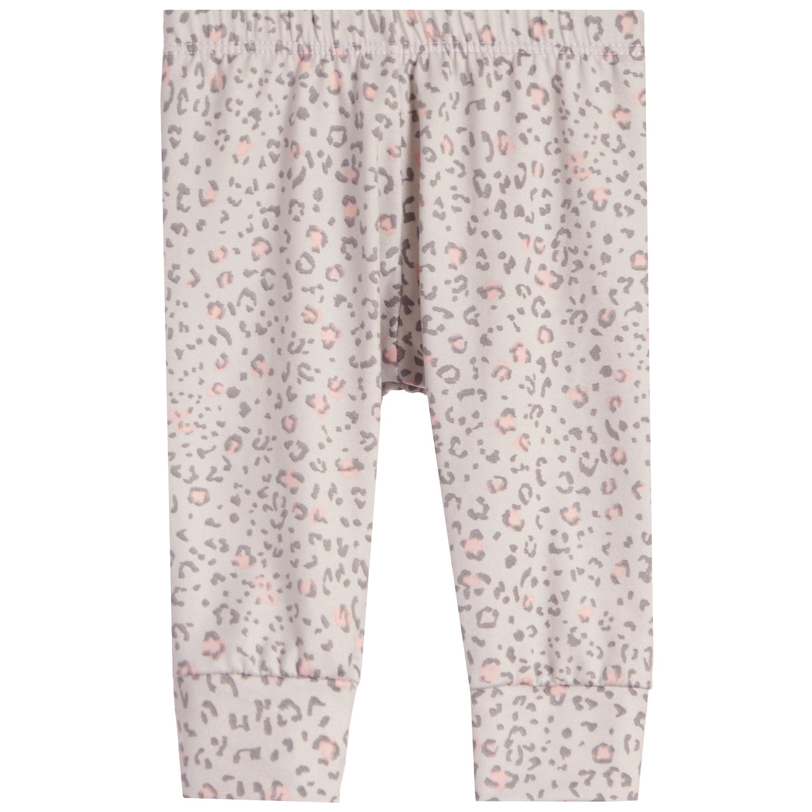2pc Ruffle Shoulder Onesie Set Grey & Pink Leopard - Denny's