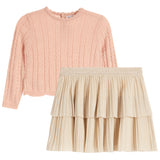 2pc Knit Sweater and Pleated Skirt Set