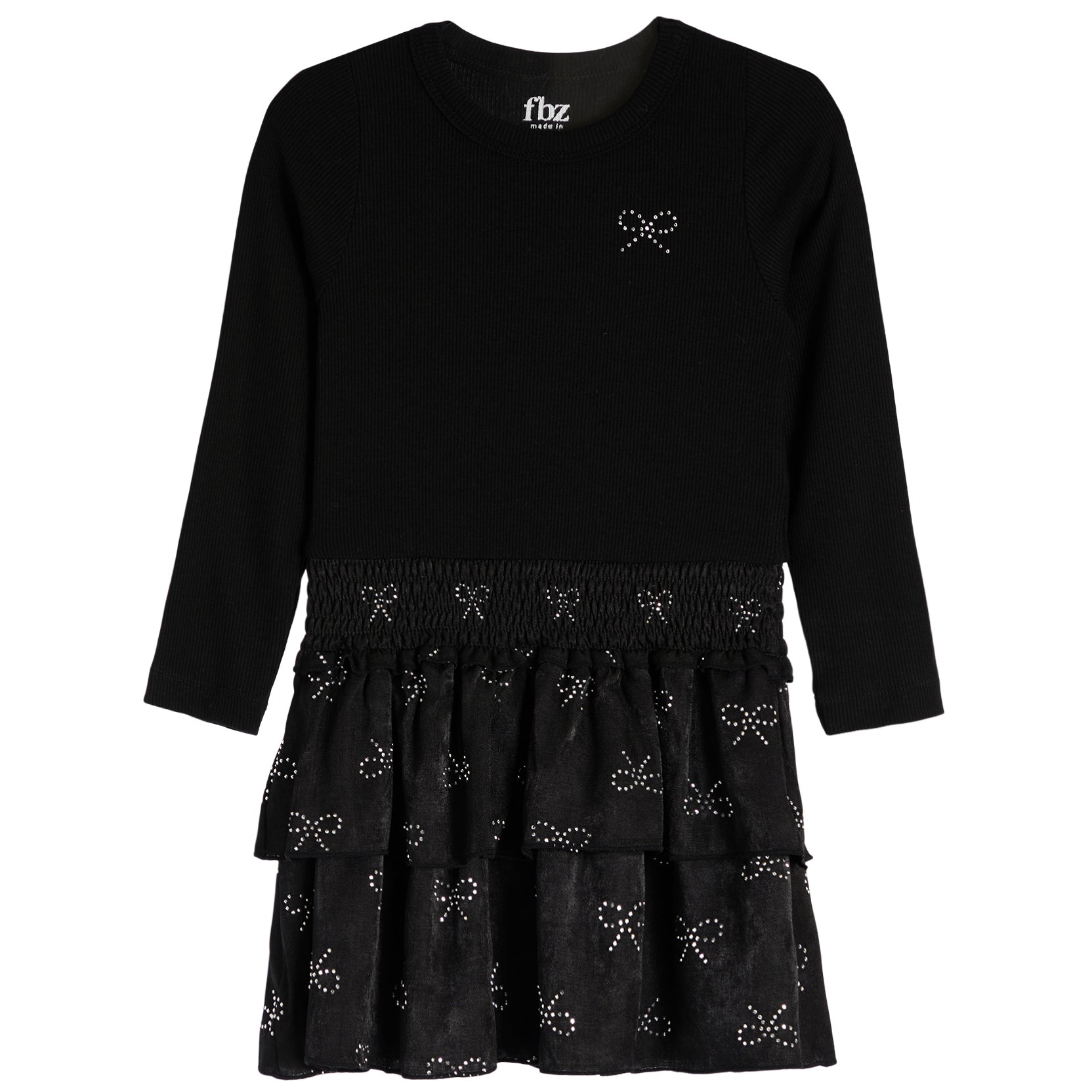 Long Sleeve Crystal Heart Bottom Dress - Denny's