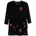 Multi Icon Bottom Long Sleeve Dress - Denny's
