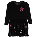 Multi Icon Bottom Long Sleeve Dress - Denny's