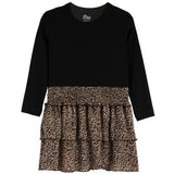 Long Sleeve Leopard Bottom Dress - Denny's