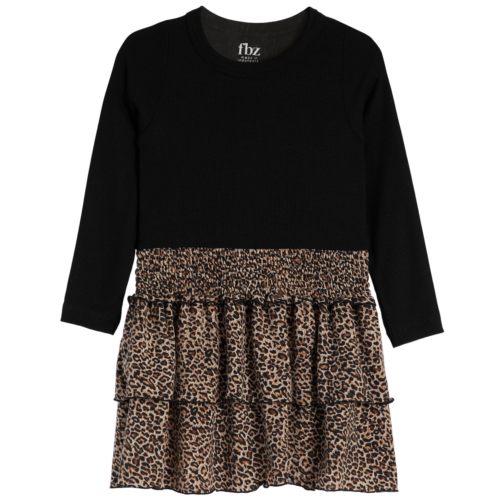 Long Sleeve Leopard Bottom Dress - Denny's