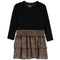 Long Sleeve Leopard Bottom Dress - Denny's