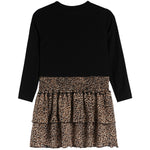 Long Sleeve Leopard Bottom Dress - Denny's