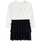 Long Sleeve Cream Bow Dress - Denny's
