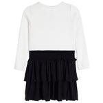 Long Sleeve Cream Bow Dress - Denny's