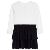 Long Sleeve Cream Bow Dress - Denny's