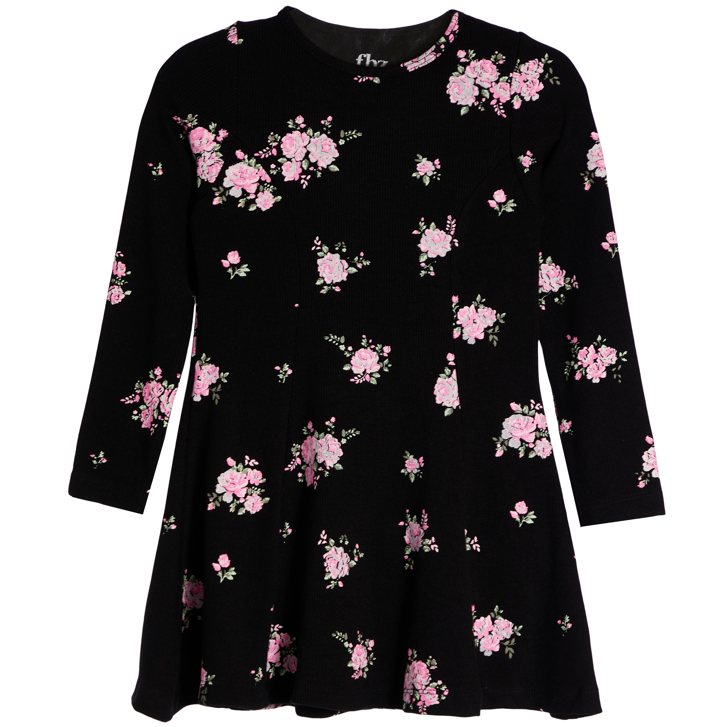 Roses Long Sleeve Rib Dress - Denny's