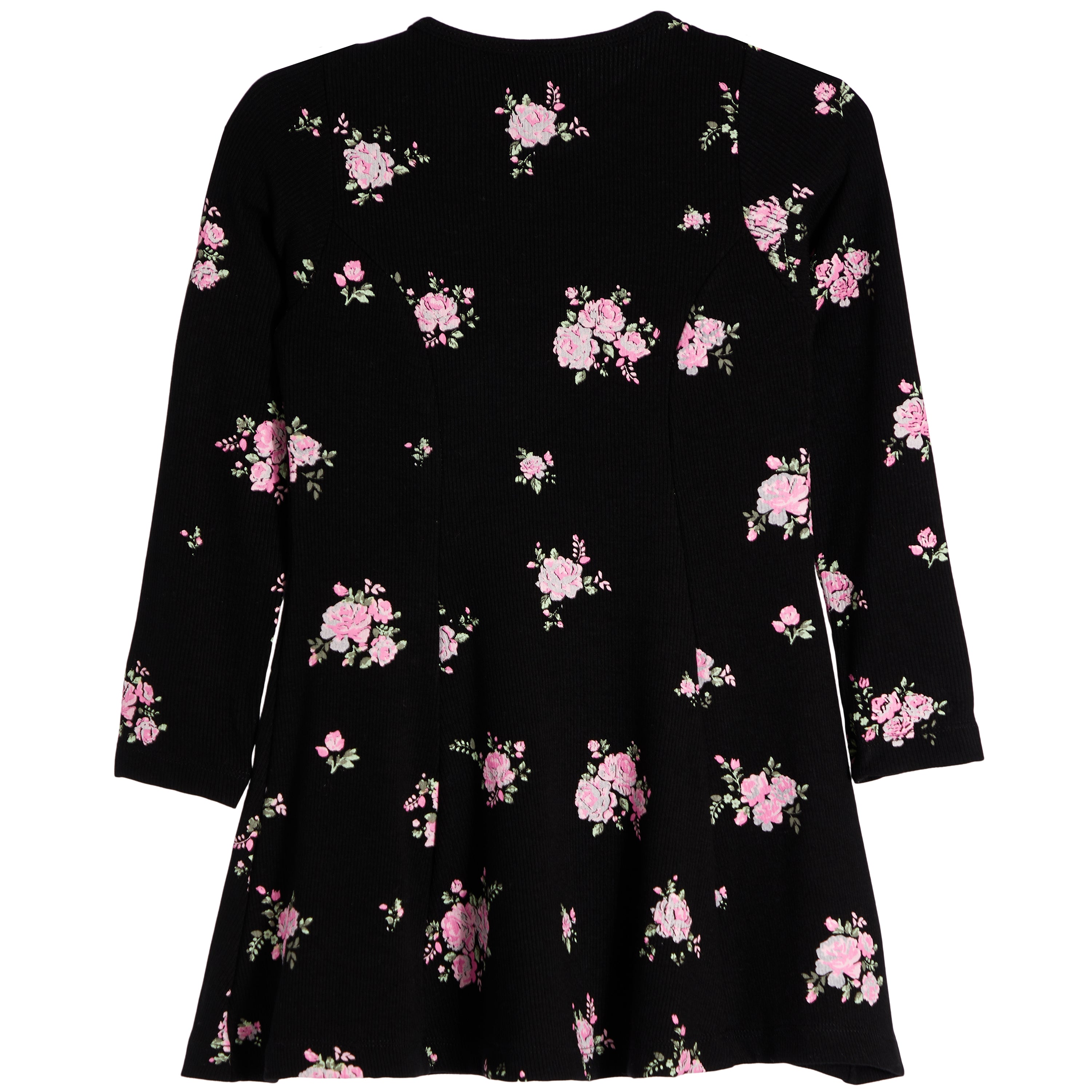 Roses Long Sleeve Rib Dress - Denny's