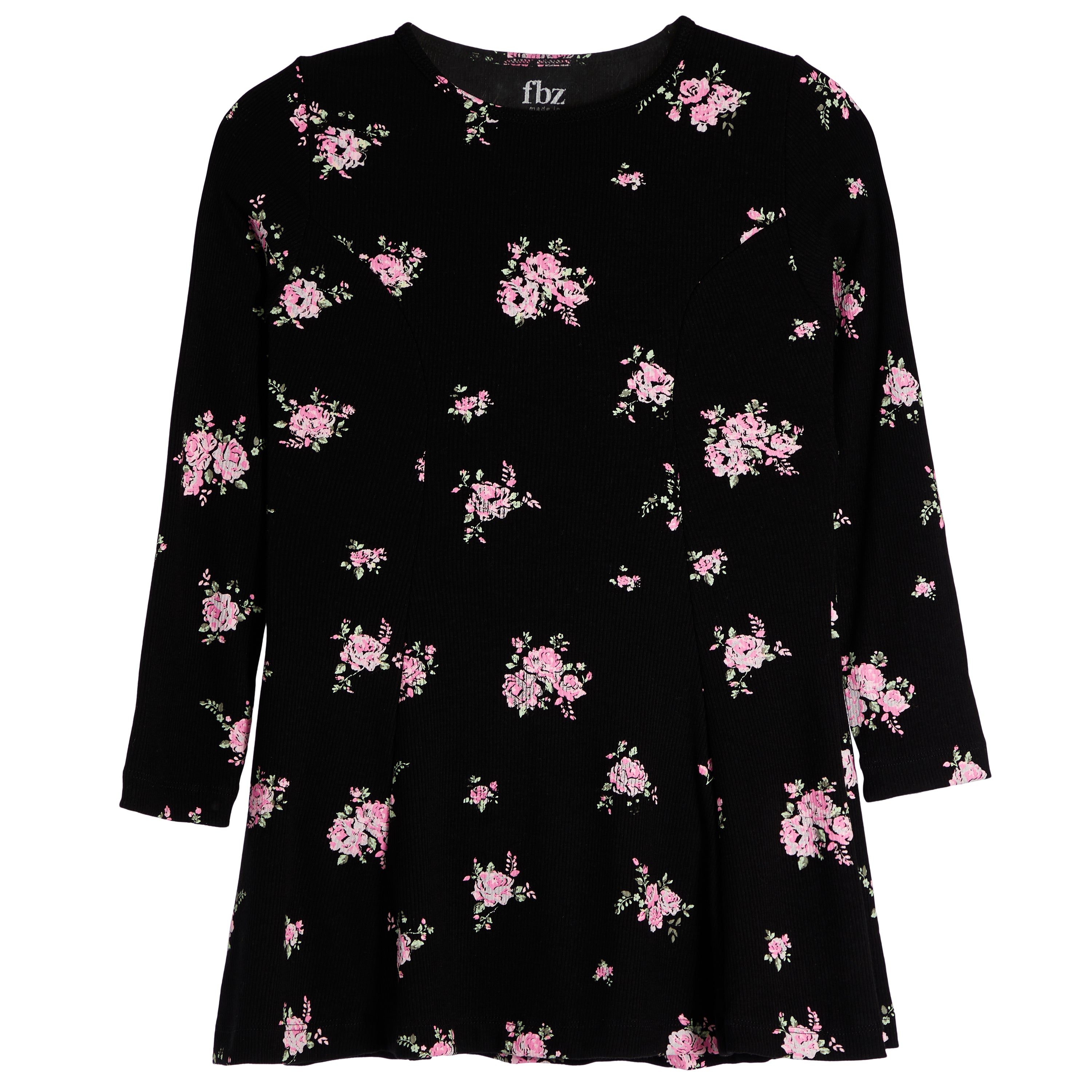 Roses Long Sleeve Rib Dress - Denny's