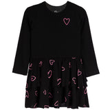 Long Sleeve Allover Pink Hearts Bottom Dress - Denny's