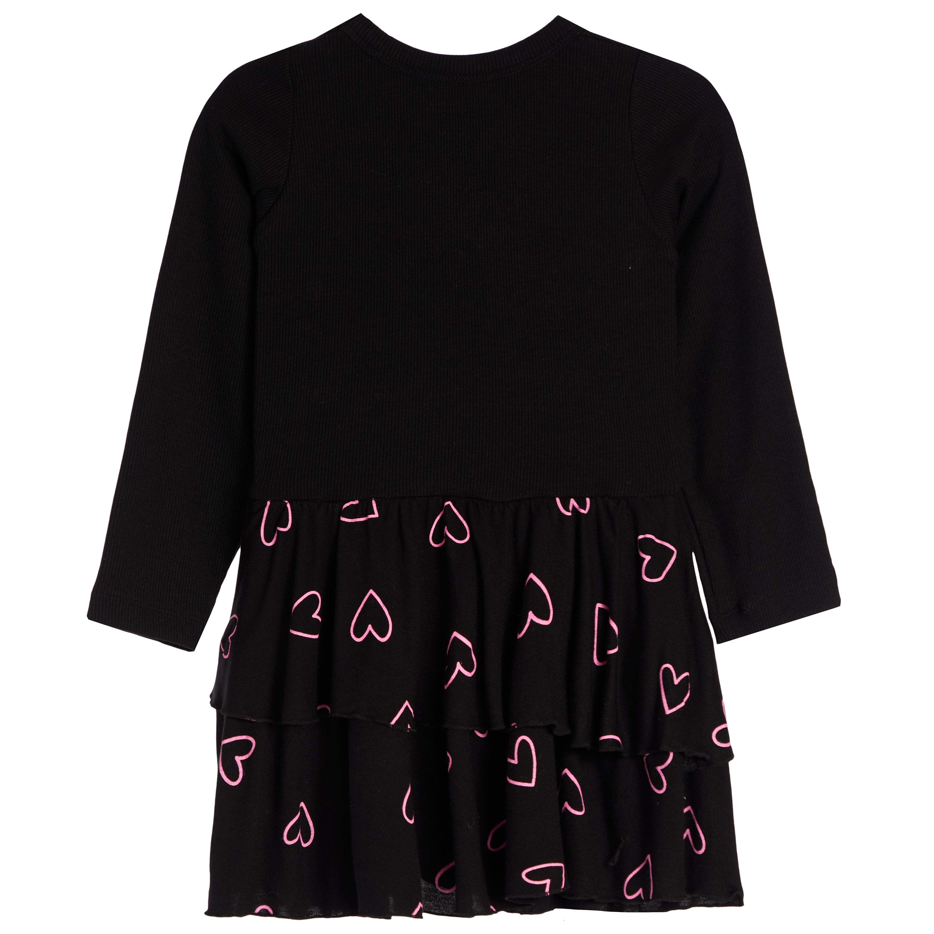 Long Sleeve Allover Pink Hearts Bottom Dress - Denny's