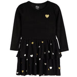 Long Sleeve Dress With Allover Heart Bottom - Denny's