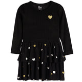 Long Sleeve Dress With Allover Heart Bottom - Denny's