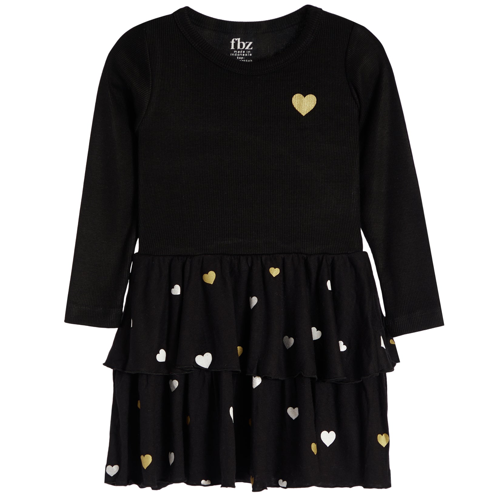 Long Sleeve Dress With Allover Heart Bottom - Denny's