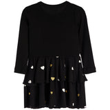 Long Sleeve Dress With Allover Heart Bottom - Denny's