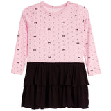 Bows And Dots Long Sleeve Dress
