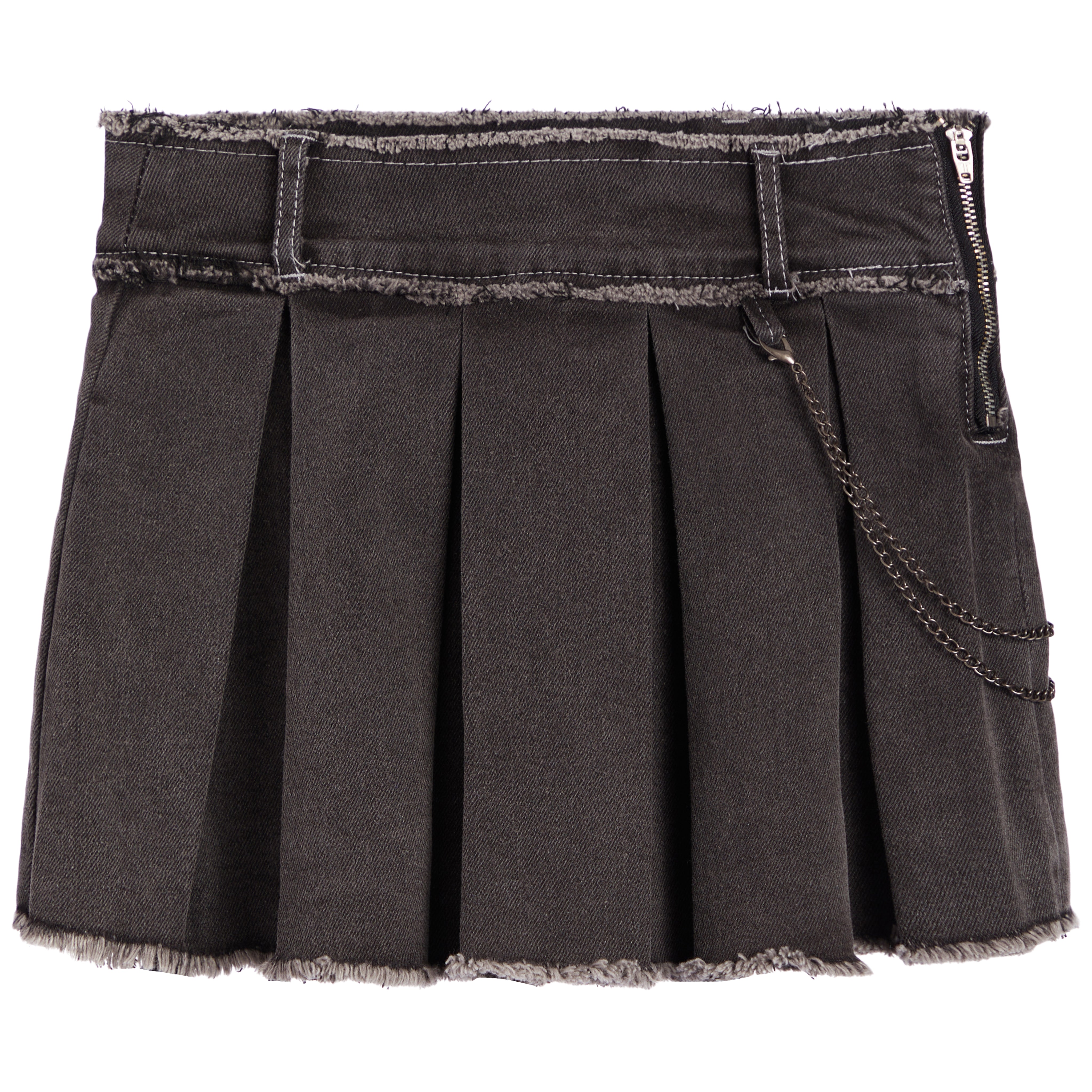Chain Pleated Denim Skort - Denny's