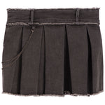 Chain Pleated Denim Skort - Denny's