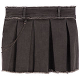 Chain Pleated Denim Skort - Denny's