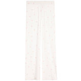 Rib Pant Ivory with Pink Flowers