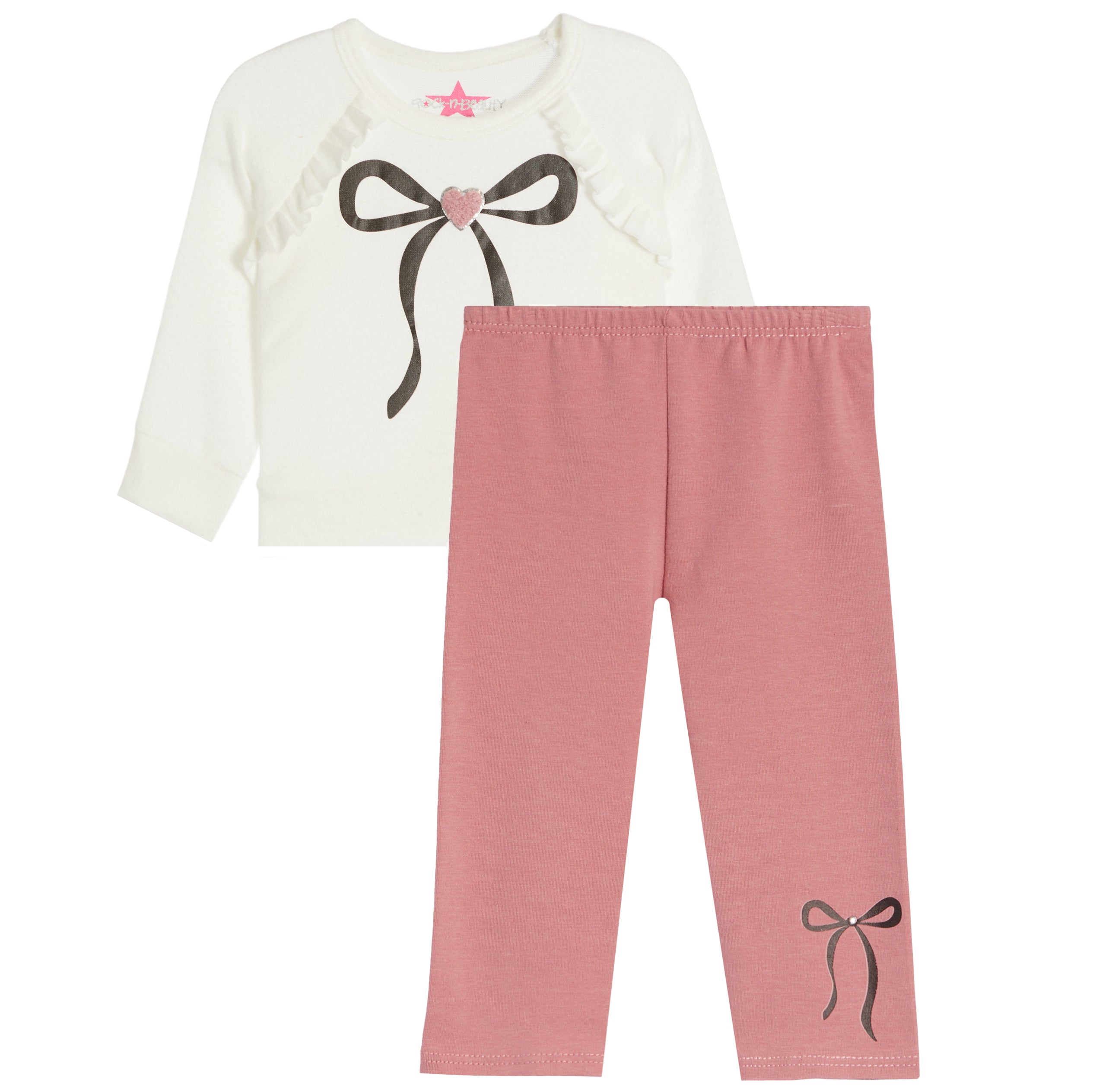 2pc Bow Chenille Heart Legging Set - Denny's