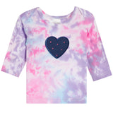 2pc Set Beth Tie Dye Denim Heart Legging Set