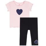 2pc Denim Heart Legging Set