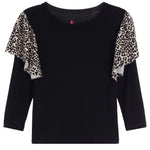 Leopard Sleeve Top and Bell Pant Set - Denny's